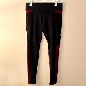 PINK Leggings with Mesh/Maroon/Grey Accents